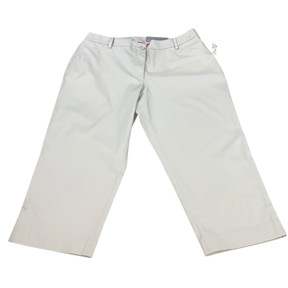 Talbots NWT Perfect Skimmer Light Khaki Slim Leg Pedal Pusher Length Size 16W